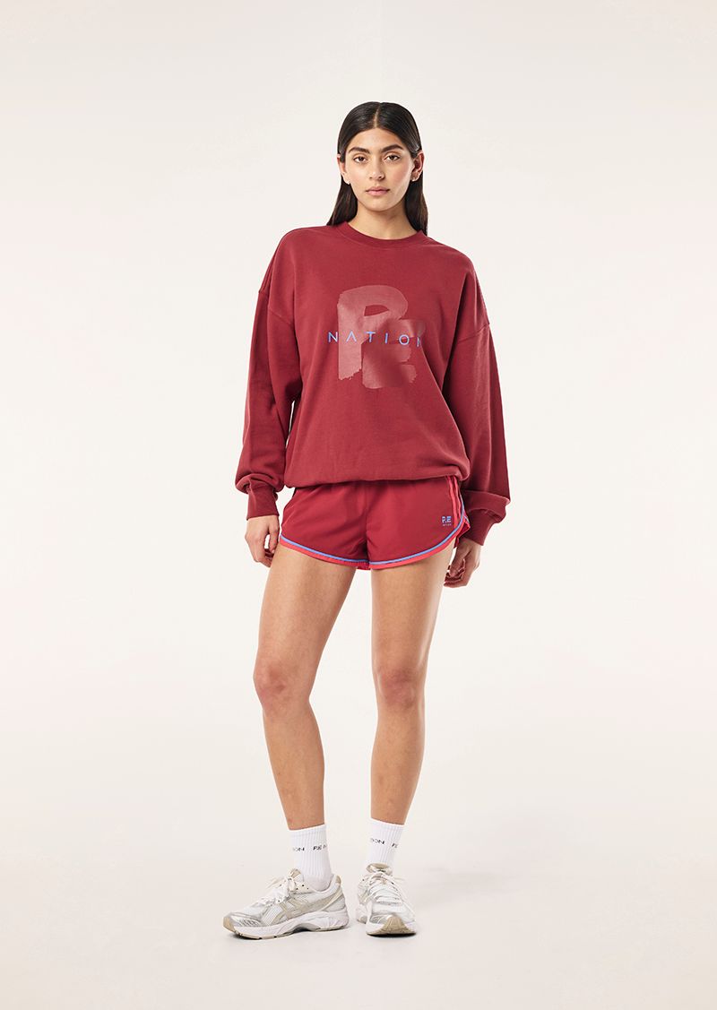 PE Nation | Tidal Oversized Sweat - Cherry