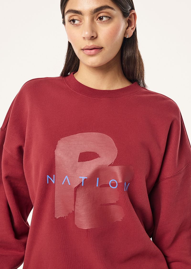 PE Nation | Tidal Oversized Sweat - Cherry