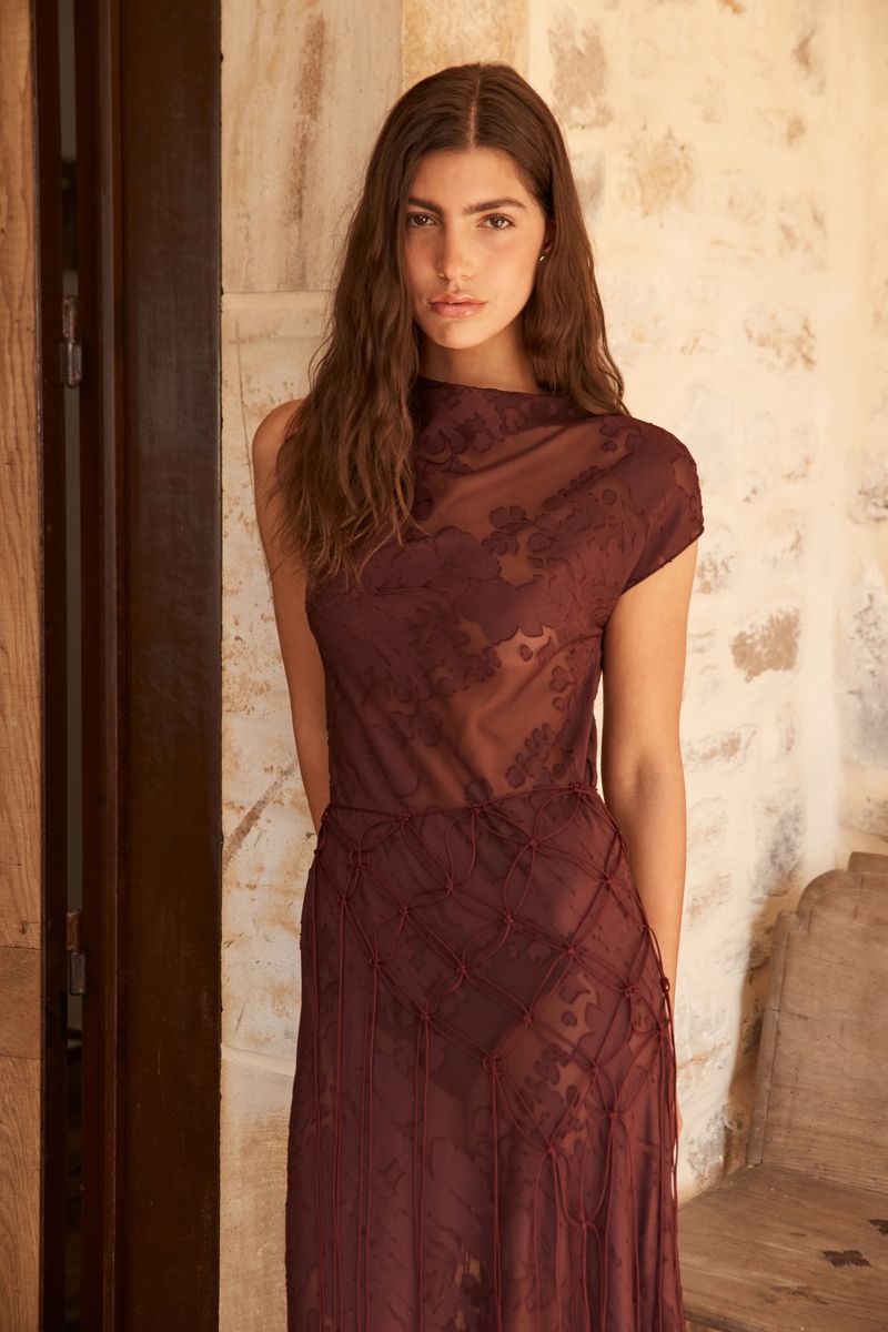 Roame | Capri Dress - Mulburry Jacquard