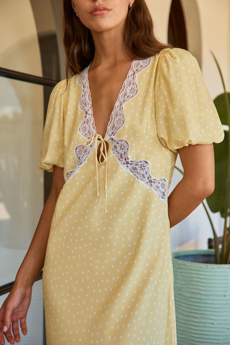 Sunny Midi Dress - Citron Confetti