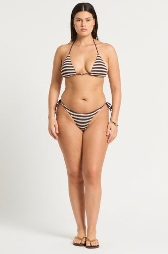 Bond-Eye | Beaded Tie Side Vista Brief - Sable Dot Stripe