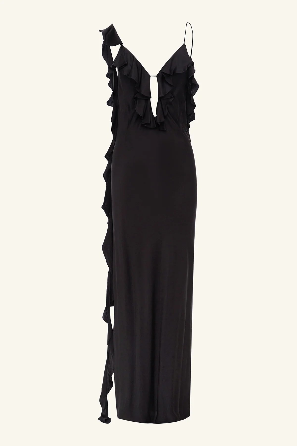 Shona Joy | Agnes Ruffle Slip Bias Maxi Dress - Black