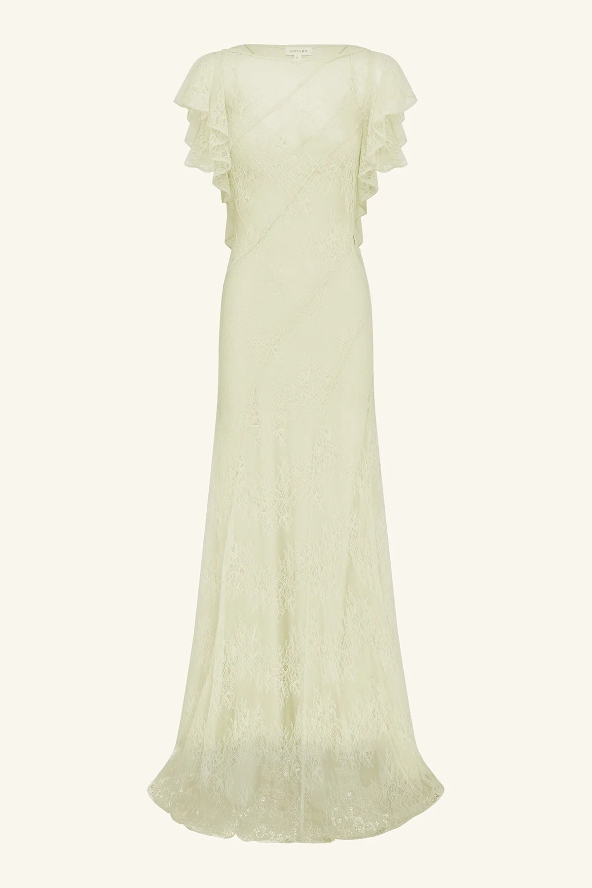 Shona Joy | Labyrinth Sheer Lace Maxi Dress - Canary Green