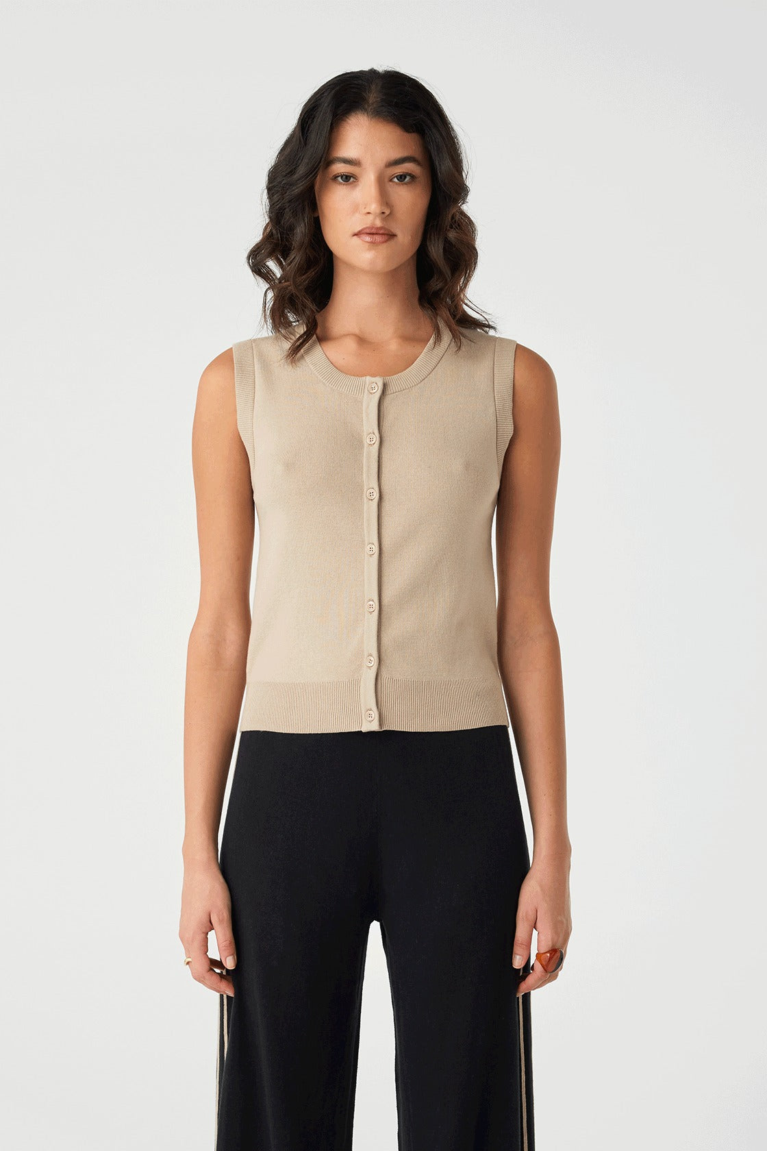 Arcaa Movement | Finley Button Up Vest - Taupe