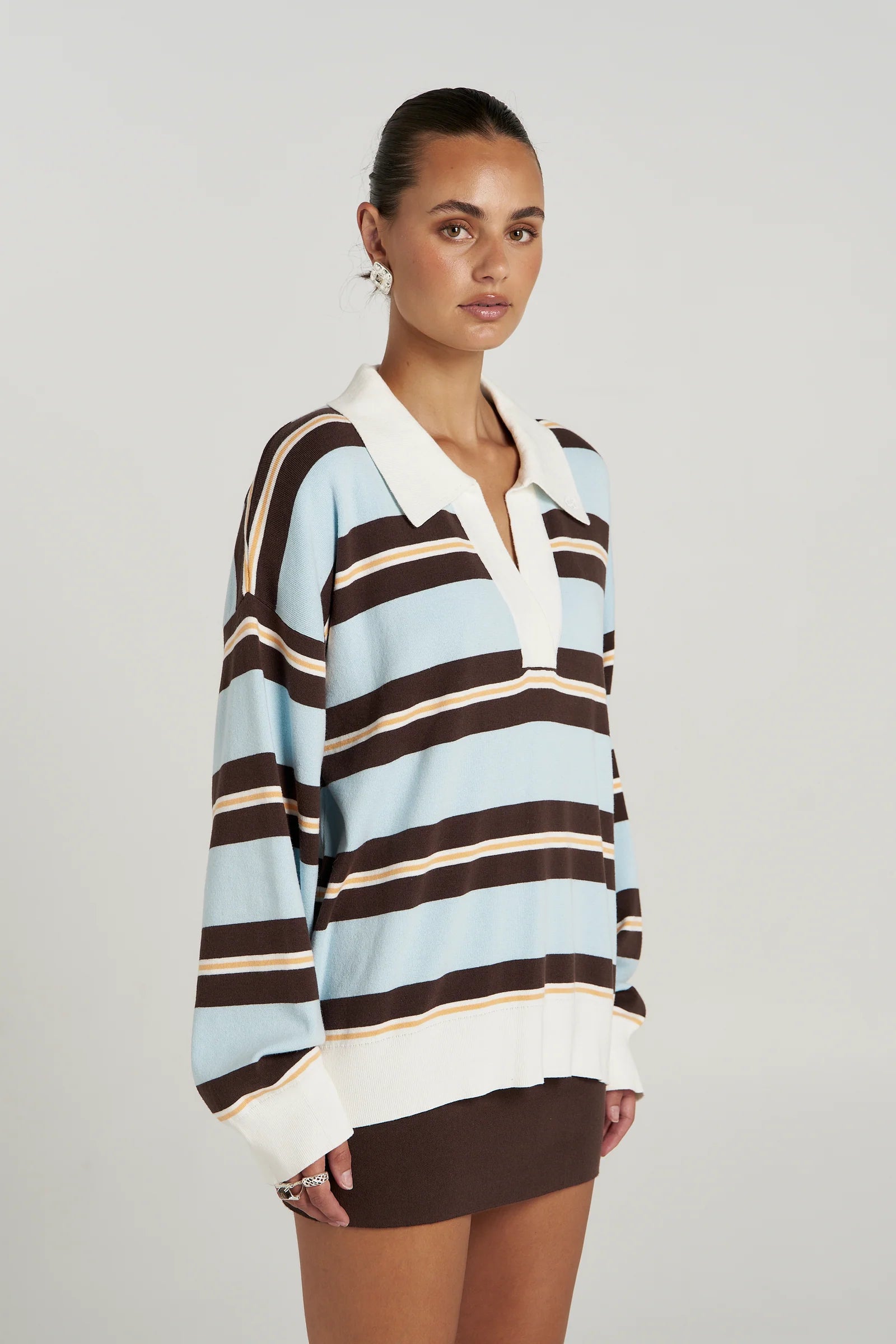 Summi Summi | Stripe LS Polo - Aperol Stripe