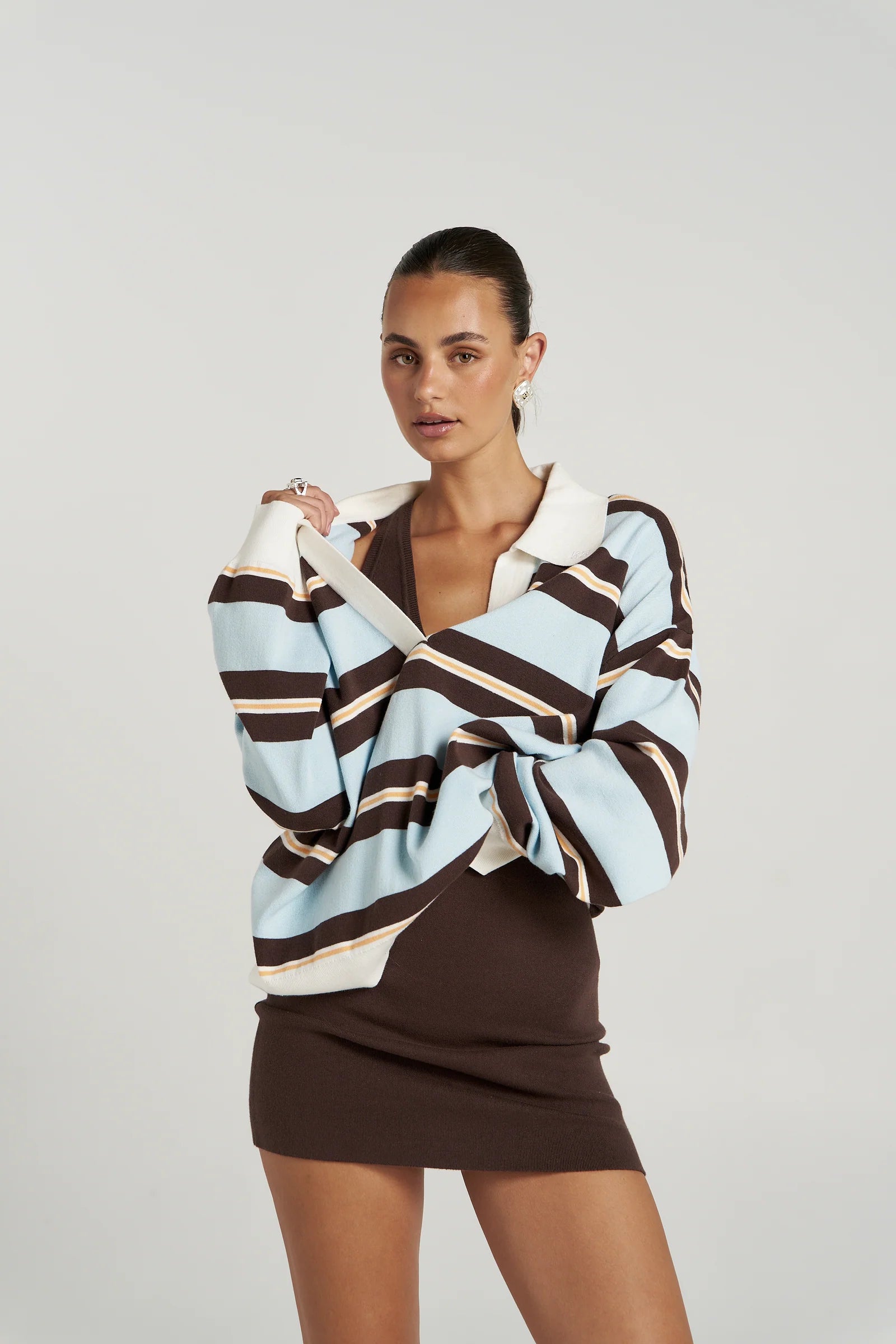 Summi Summi | Stripe LS Polo - Aperol Stripe