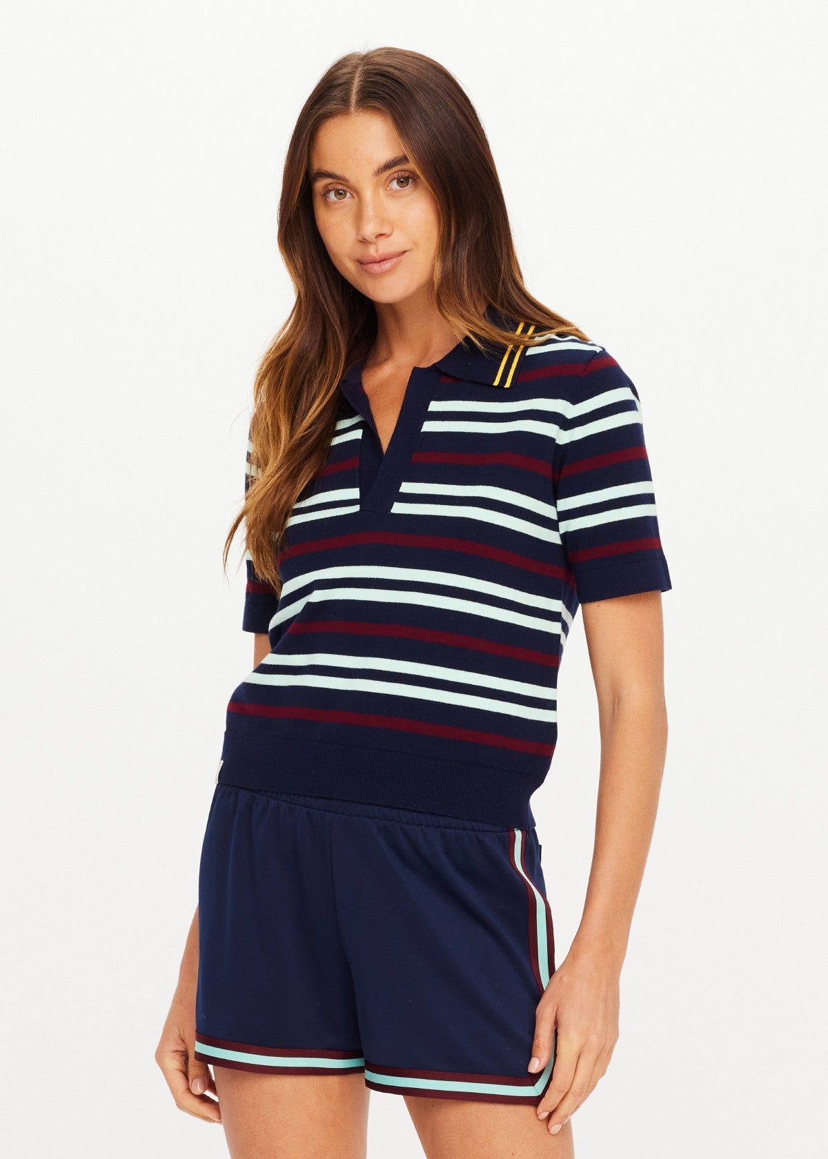 The Upside | Archie Collared Knit Polo - Stripe
