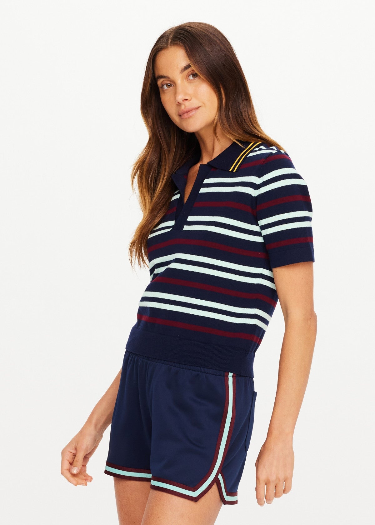 The Upside | Archie Collared Knit Polo - Stripe
