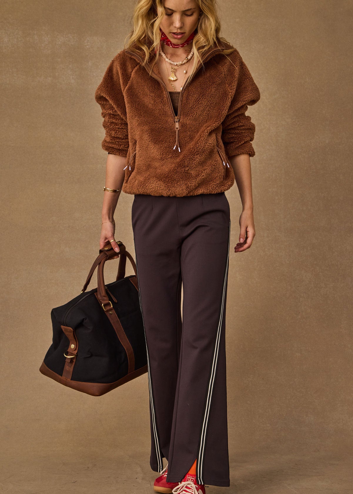 The Upside | Harlow Fleece Pullover - Walnut
