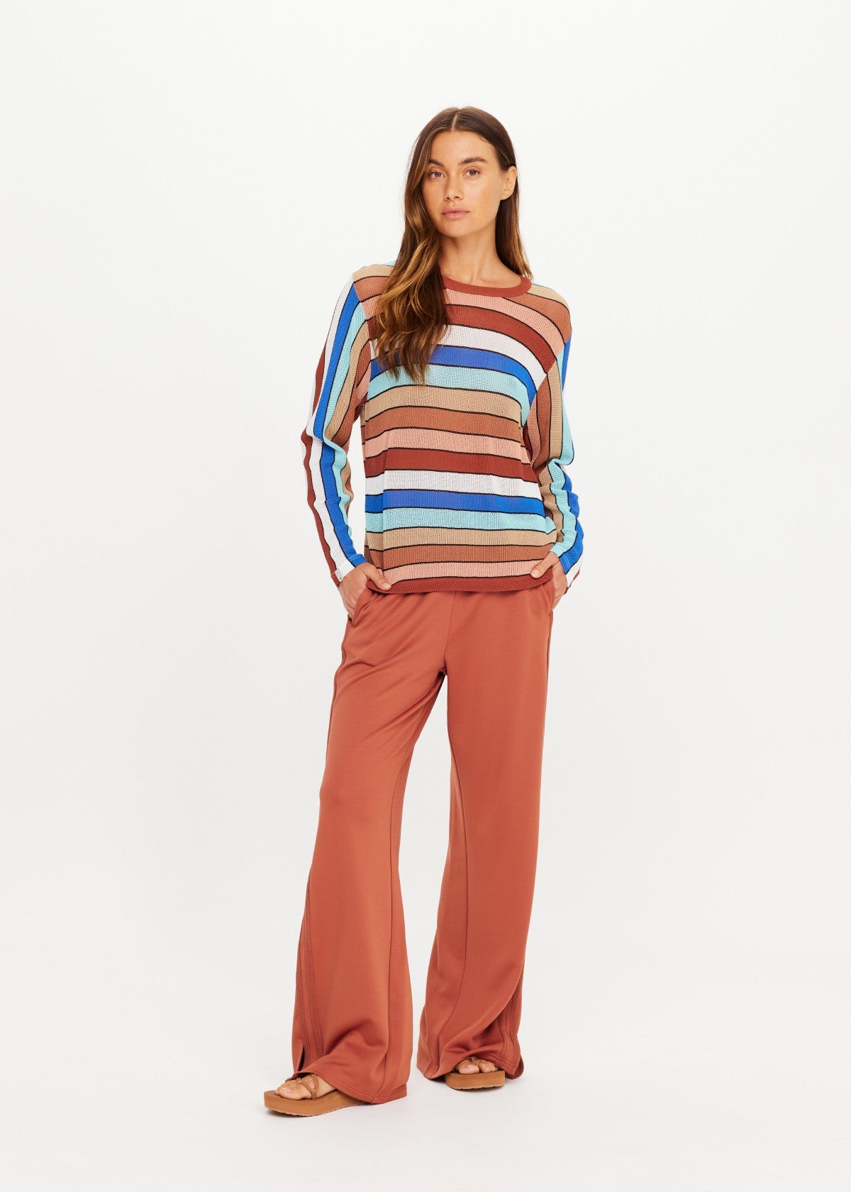 The Upside | Iza Milla Long Sleeve Knit Top - Stripe