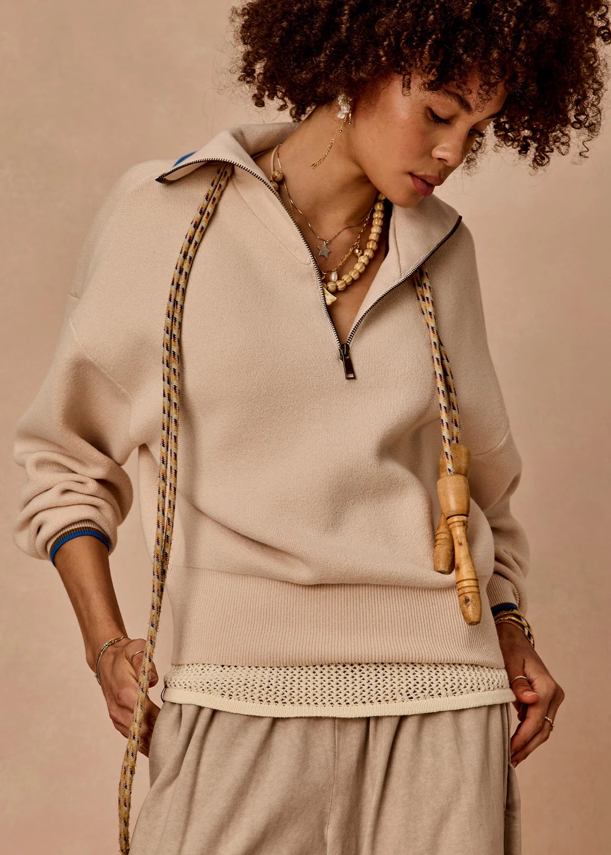 The Upside | Kairo Half Zip Knit - Cream