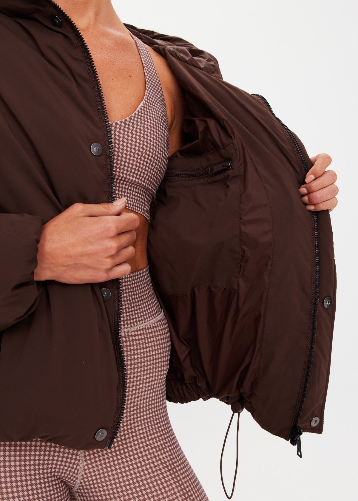 The Upside | Mercer Hooded Puffer Jacket - Cocoa