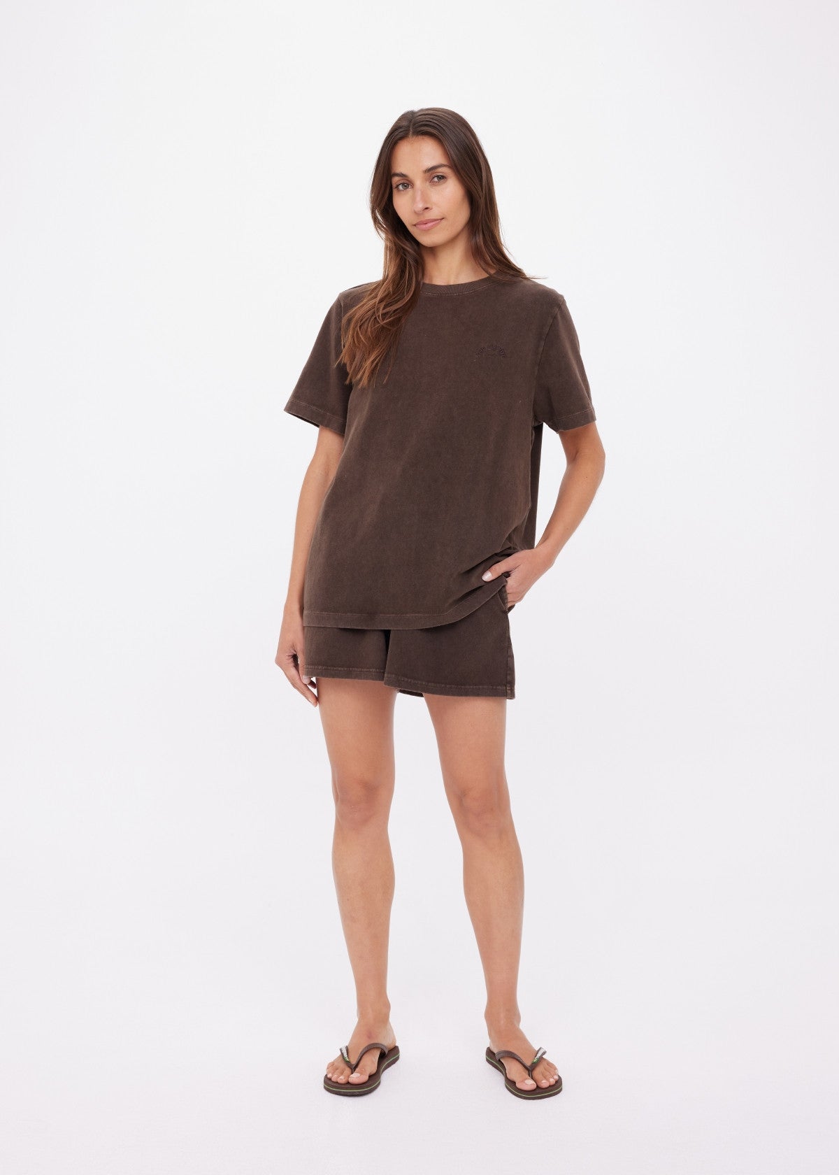The Upside | Soho Eva Crew Neck Tee - Cocoa