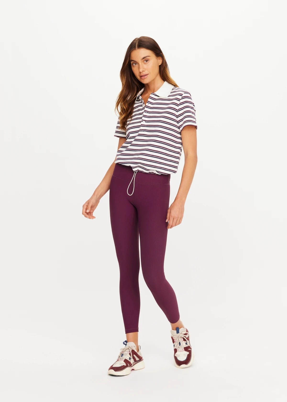 The Upside | Sophie Cropped Polo Shirt - Stripe