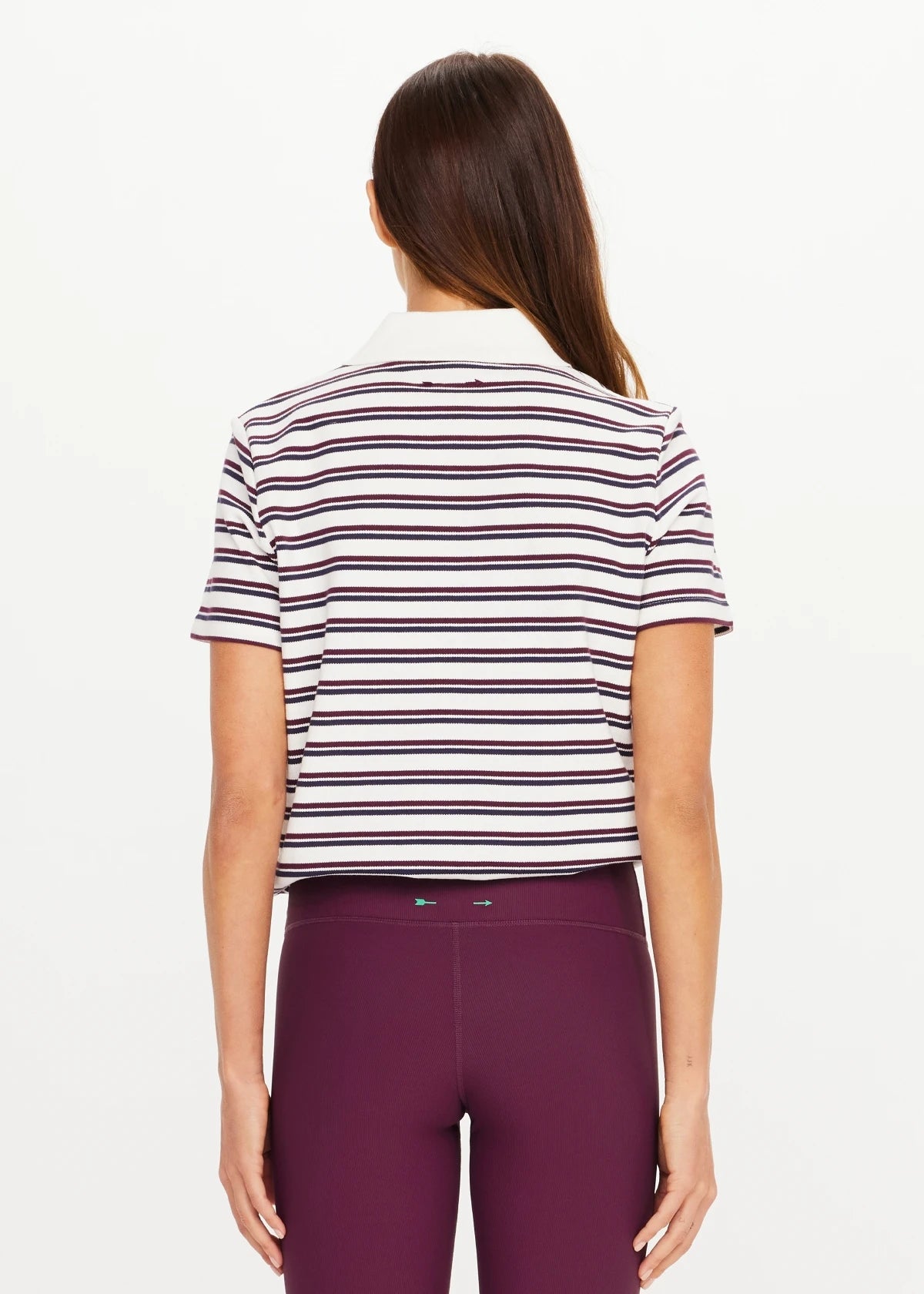 The Upside | Sophie Cropped Polo Shirt - Stripe