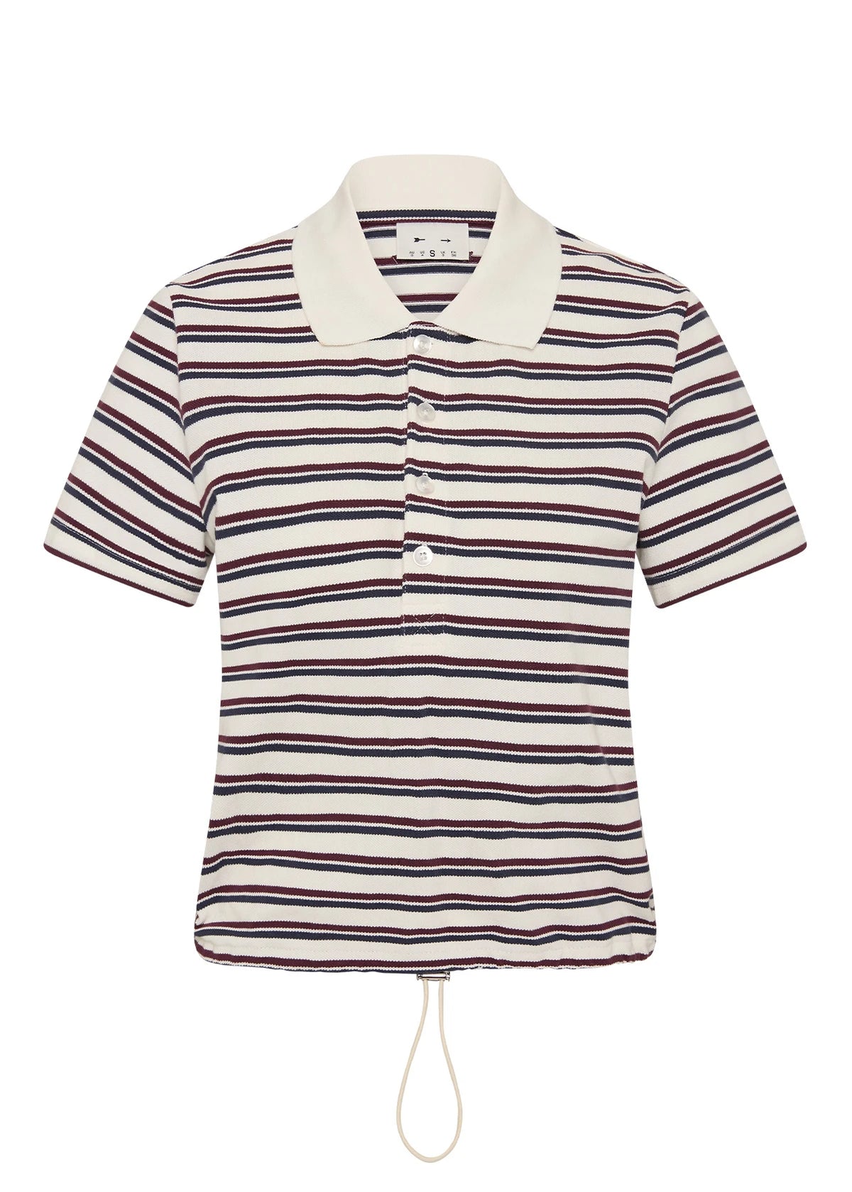 The Upside | Sophie Cropped Polo Shirt - Stripe