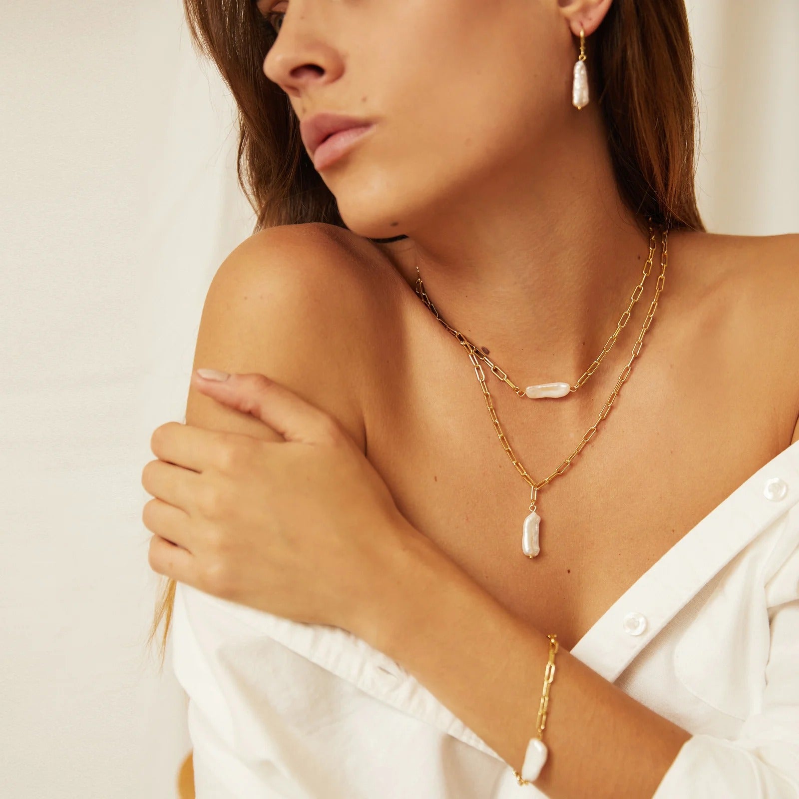 Arms Of Eve | Alba Gold and Pearl Necklace