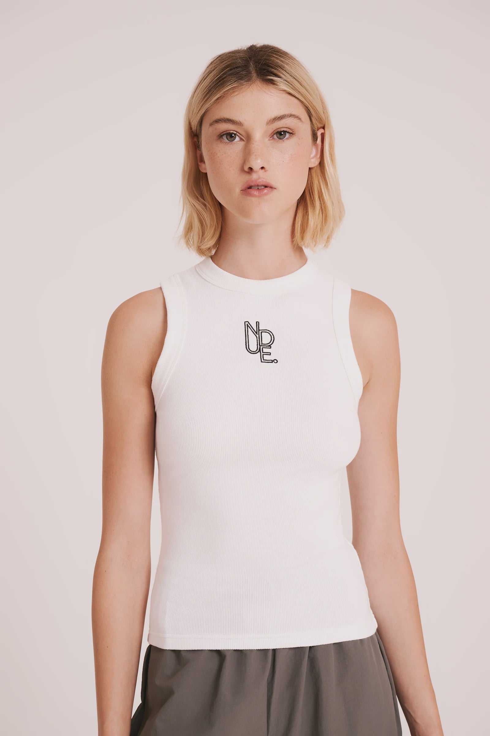 Nude Lucy | Haven Emblem Tank - White