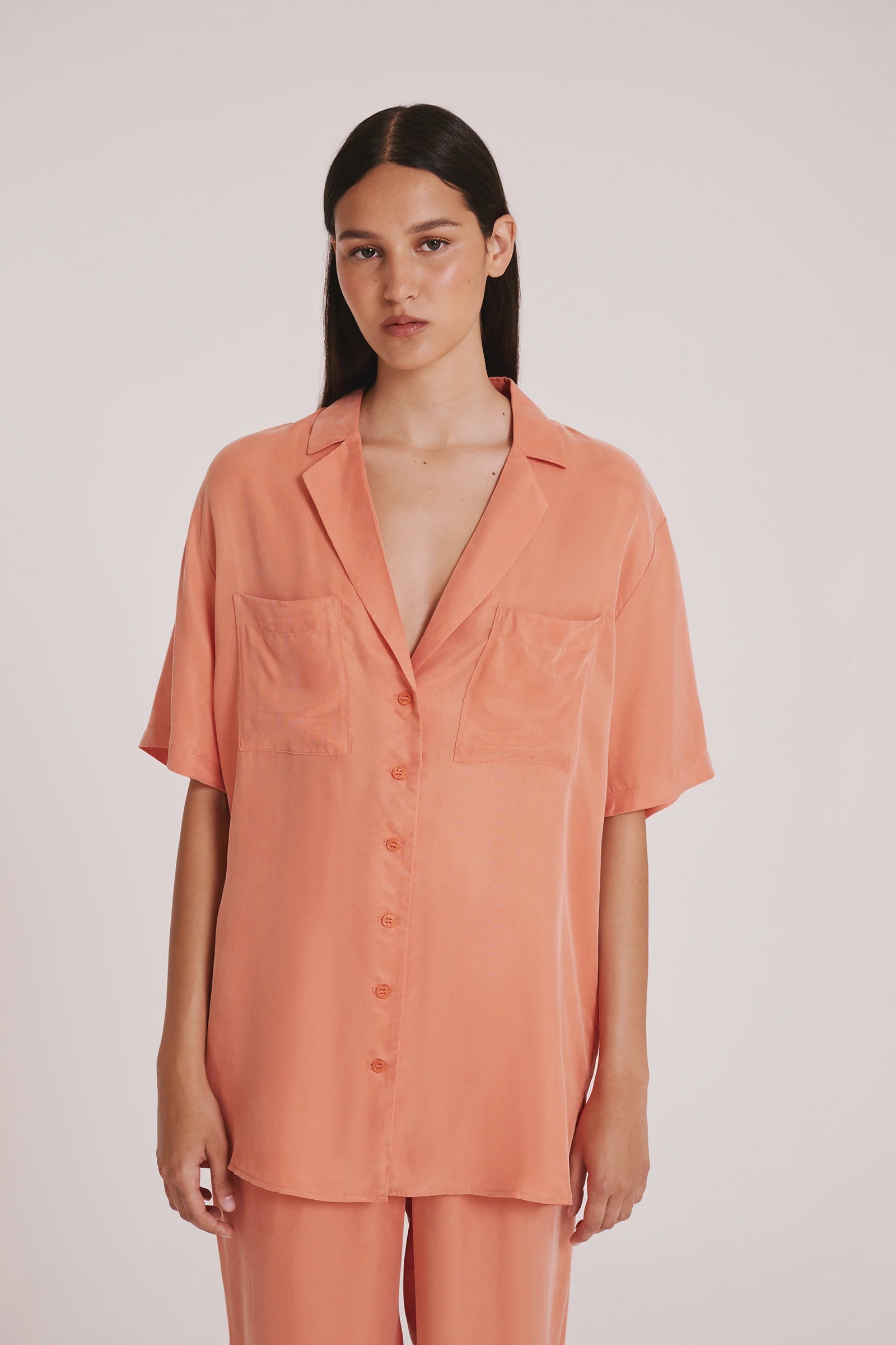 Nude Lucy | Lucia Cupro Shirt - Watermelon