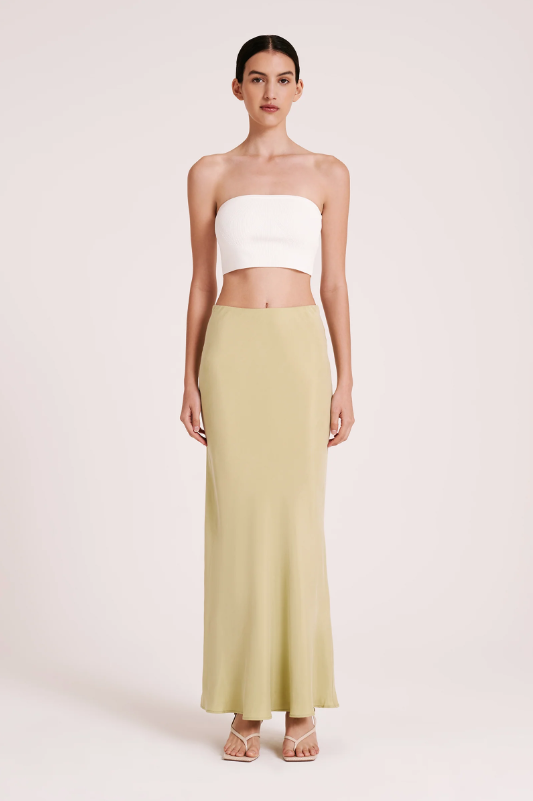 Nude Lucy | Ines Cupro Skirt- Lime