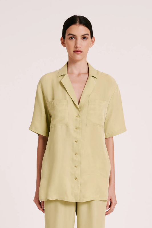 Nude Lucy | Lucia Cupro Shirt - Lime