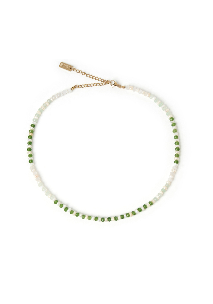 Arms Of Eve | Bloom Pearl and Gemstone Necklace - Moss